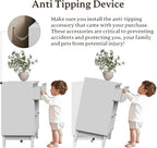 53" Long Dresser for Bedroom, 6-Drawer Dresser with Fluted Fronts, Wide Wood Chest of Drawers, Smooth Metal Slides, Stable Base, Modern Clothes Storage Cabinet for Living Room, Hallway