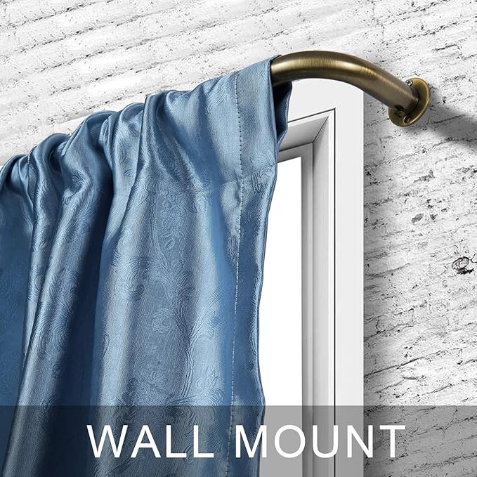 Room Darkening Curtain Rod, Wrap Around Design, Extra-Thick 1-Inch Diameter Single Drapery Rod, Extendable Metal Rod Set for the Blackout Curtains and Sheer (Antique Bronze, 84-120")