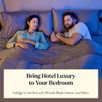 Miracle Made Soft Cooling Comforter – All-Season Silver-Infused Cozy Cotton Fabric – Lightweight, Hypoallergenic Bedding for Hot Sleepers, Queen Size Blanket, Stone