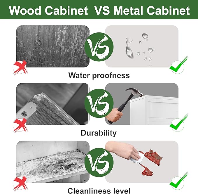 Tall Narrow Storage Cabinet 66.93" H Tall Bathroom Cabinets Metal Pantry Cabinet, 4 Adjustable Shelves for Kitchen, Home Office, Living Room, Dinning Room (16 inches Wide White)