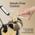 OTUS Desk Lamp Gesture Control with Adjustable Swing Arm, Brass Desk Lamps for Home Office, 12 Brightness, 3 Color Modes, Memory, Eye Care Tall Table Light