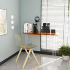 Acrylic Desk, Modern Study Table for Home Office - Extended Surface Multi-Purpose Console & Entryway Table, Sturdy Lightweight Design (42.5-inch, Orange)