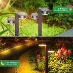 Solar Pathway Lights Outdoor Waterproof, 4 Pack with 8 Head Solar Lights Outdoor Super Bright Up to 12Hrs, Auto On/Off Garden Light for Yard Patio Path Walkway Driveway Outside Decor