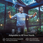 Brightech Ambience Pro Incandescent Outdoor String Lights - Commercial Grade Waterproof Patio Lights with 48 Ft Dimmable Edison Bulbs, Porch String Lights for Patio, Backyard - 15 Bulbs 11W