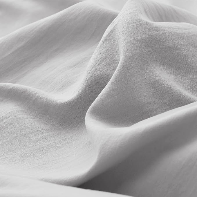 Bedsure Light Grey Oversized King Duvet Cover - 3 Pieces Prewashed Cotton-Like Extra Soft Bedding Set, Includes 1 Duvet Cover 120x98 Inches with Zipper Closure & 2 Pillow Shams, Comforter Not Included