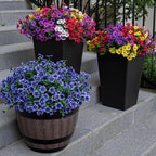 20 Bundles Artificial Flowers for Outdoor Fake Plants for Spring Decoration,Faux Eucalyptus Flowers for Planter UV Resistant Lifelike for Home Porch Garden（7 Color）