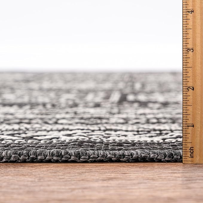 Keen Home Design Terrace Outdoor Round Rug - 8ft Round Washable Indoor/Outdoor Rug for Patio, Kitchen, Balcony, Beach, Garden, Deck and Porch, Size: 7'7" Round