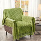 inhand Knitted Throw Blanket for Couch and Bed, Soft Living Room Home Decor Knitted Blanket with Tassel, Outdoor Lightweight Breathable Summer Blanket, Farmhouse Warm Woven Decorative, 50"x60"