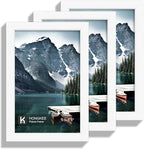 5.5x8.5 diploma Frame - Made of Real Glass and White Wooden Frame, 5.5 by 8.5 Photo for Wall or Tabletop Display, 1 Pack