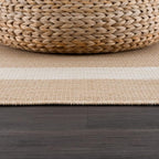 CAMILSON Outdoor Rug 9x12, Large Modern Outside Rugs for Patios Porches Waterproof Durable Washable Non-Shedding, Easy-to-Clean Indoor Outdoor Area Carpet (9 x 12, Bordered - Beige/White)