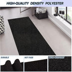 Custom Size Backed Non-Slip Area Rugs Runner, Easy Clean, Waterproof Runner Rugs for Hallway Entryway, Kitchen, Laundry, 3FT x 71FT, Black