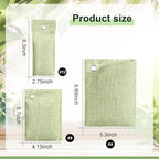 Nuanchu 24 Pcs Activated Charcoal Odor Absorber 50g/100g/200g, Air Purifying Bamboo Charcoal Bags, Natural Shoe Odor Absorber, Deodorizer Absorbers for Fresh Car Home Closet Pet Basement Smell(Green)