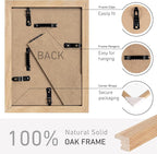 5x7 Picture Frame Natural Solid Oak Photo Frames with 4x6 Removable Mat Wall Hanging Large Handcrafted Frame with HD Plexiglass Wall and Tabletop Display Large Poster Frame