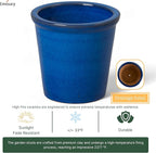 Emissary Round Stoneware Planter (Parent SKU 12012) (Blue, 8" D x 7" H)