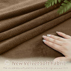 Arfntevss Sectional Recliner Couch Covers Velvet Corner Sectional Sofa Cover for Reclining Couch Stretch Soft L Shape Recliner Slipcover Thick U Shaped Washable Protector (5 Seat Cover, Light Brown)