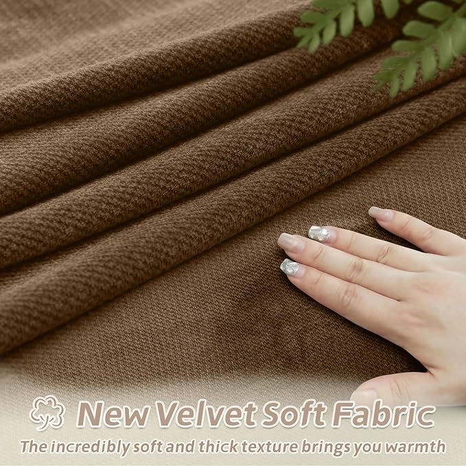 Arfntevss Sectional Recliner Couch Covers Velvet Corner Sectional Sofa Cover for Reclining Couch Stretch Soft L Shape Recliner Slipcover Washable Additional Seat Protector (1 Seat Cover, Light Brown)