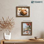 5x7 Picture Frame 3 Pack - Brown Woodgrain, Wood Photo Frame, HD Tempered Glass, Table Display or Wall Hanging