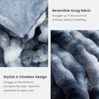 Cozy Bliss Faux Fur Throw Blanket for Couch, Fuzzy Soft Plush Thick Bubble Blanket for Sofa Bedroom Living Room, 108 * 90 Inches Tie Dye Blue