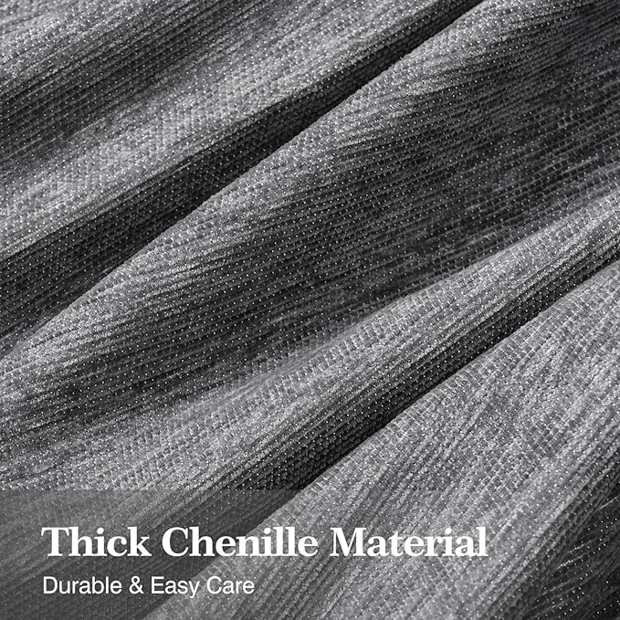 Couch Cover for Dogs Sectional Sofa Covers Washable for 2 Cushion Couch, Chenille Couch Cover Blanket, Sectional Sofa Slipcovers, Multi-Use Furniture Protector for Kids, Pets, 71" X118", Dark Grey