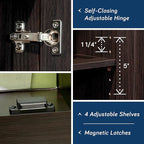 Sauder Storage Cabinet/ Pantry cabinets, 29.61 " x D: 16.02 " x H: 71.50", Cinnamon Cherry finish