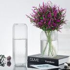 8 Pack Artificial Plants Flowers Grass Shrubs Lavender No Fade Faux Plastic Flowers Outdoor for Farmhouse Garden Porch Patio Indoor Wedding Decoration Greenery Fake Plants uv Resistant