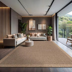 CAMILSON Easy Jute Rug 9x12, Indoor Outdoor Natural Color Fiber Area Rugs for Living Room Patio and Kitchen Rug, Sisal Boho Woven Design, Easy-Cleaning, Washable Outside Carpet Alfombras (9 x 12)