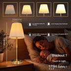 Cordless Table Lamp Rechargeable Vintage Gold-5000mAh Battery Operated Lamp for Decor, 2700K Stepless Dimming Touch Control Wireless Lamp for Bedroom, Living Room, Office, Dormitory