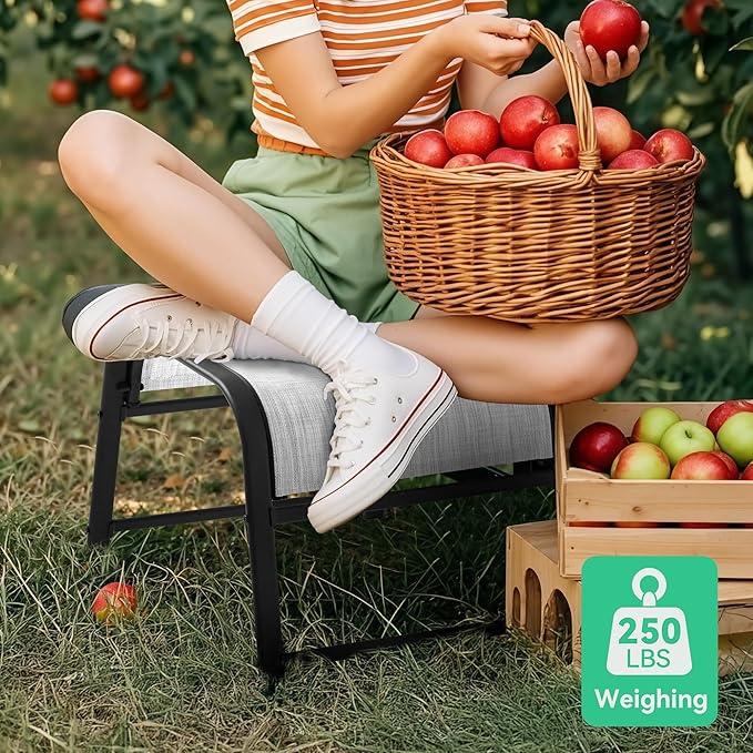 JEAREY All-Weather Outdoor Footstools Patio Ottoman Footrest Set of 2, Ergonomically Designed for Garden, Deck, Yard & Poolside - White