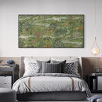 SIGNWIN 36"x72" Extra Large Framed Wall Art Medieval Fantasy Forest with Woodland Animals, Storybook-Inspired Scene for Home Living Room Bedroom Decor (Frame Assembly Required)