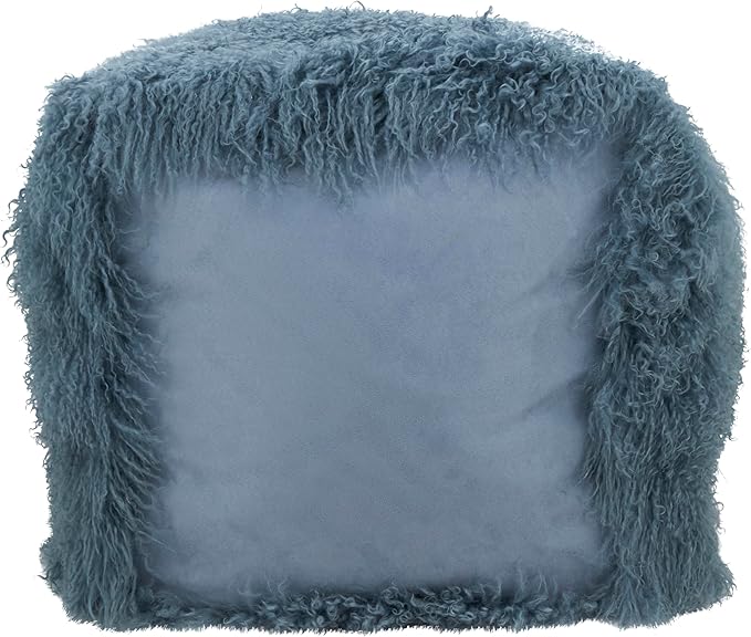 SARO LIFESTYLE Mongolian Lamb Fur Wool Pouf