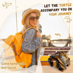 QINJIEJIE Travel Turtle Figurines for Travelers Best Travel Gifts for Women Men Tiger Eye Crystal Healing Crystals Sea Turtle Lovers Office Desk Decor Good Luck Gifts for Traveling Abroad