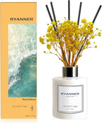 Reed Diffuser Set,5.1oz Sea Salt&Sage Scent Diffuser with Sticks Home Fragrance Reed Diffuser with Essential Oil for Bathroom Shelf Decor&Air Freshener,Home Bathroom Office Decor & Gifts