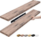 Sorbus Floating Shelves for Wall - 35 Inch Long Bathroom Shelves, Wall Decor for Bedroom, Kitchen, Living Room & Book Storage - Mounted Floating Shelf with Invisible Brackets (Mahogany, 2 Pack)