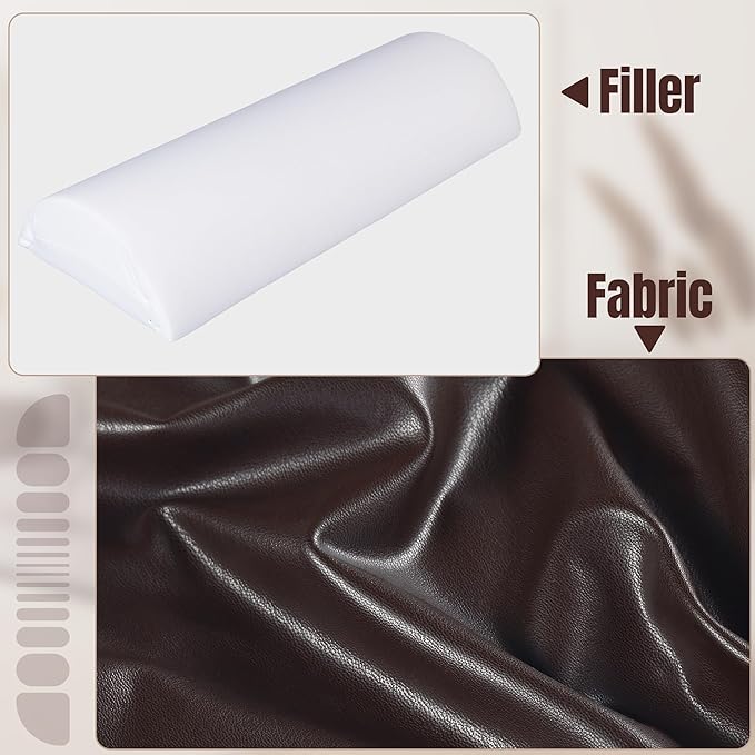 HOMBYS PU Leather Recliner Leg Rest Cushion, Bolster Foot Pillow for Legs, Recliner Foot Pillow, Multipurpose Half Moon Leg Pillow & Back Lumbar Support Cushion for Bed, Chair, Sofa-23"x10"x4"