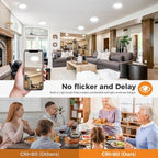 slochi Flush Mount Ceiling Light Fixtures - 3000K-4000K-6500K & 100W Equivalent Flat led Lights for Room Ceiling,Ultra Thin Round White Ceiling Lights for Living Room,Bedroom,Kitchen,Bathroom,Hallway