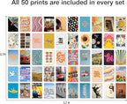 Y2K BOO Hippie Aesthetic Wall Collage Kit – 50 Multicolor Boho Retro Photos, 4"x6" Semi-Gloss Prints for Teen Girls Dorm Room Decor, Vintage 70s Wall Art, Birthday & Graduation Gift