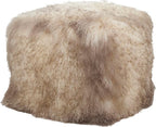 SARO LIFESTYLE Mongolian Lamb Fur Wool Pouf