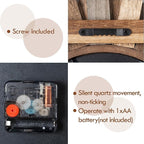 Honiway Wall Clock Battery Operated 12 in Rustic Wood Boho Sunburst Decorative Wall Clock Silent Non Ticking Farmhouse Small Wall Clocks for Living Room Kitchen Bathroom Bedroom Decor (Tricolor)