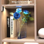 Book Vase for Flowers Home Décor,Artistic and Cultural Flavor Decorative Acrylic Clear Vase for Home and Office,Creative Gifts for Book Lovers. (Blue)