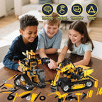 5 in 1 STEM Robot Building Kit, 535 Pcs Remote Control Excavator Science Educational Kit, Technic Coding Robotic Toys Gift for Kids 6 7 8 9 10 11 12+ Years Old Boys Girls