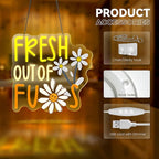 FRESH OUT OF FUS Neon Sign, Funny Novelty Neon Signs for Wall Decor, Dimmable Acrylic Neon Lights for Living Room Bedroom Party Decorations, Perfect Gifts