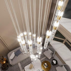 130inch Gold Staircase Chandeliers for High Ceilings Long Spiral Chandeliers Large Foyer Ceiling Light (25-Light)