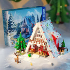 Art Log House Building Block Set With LED Lights, 2159 Pieces Christmas Toy Set, Scene With Santa Claus, Tree, Deer, for Adults, Boys and Girls