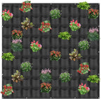 90 Pockets Hanging Planter Bags, Hanging Vertical Wall Mounted Plant Planting Grow Bags, Herb Garden Planter Outdoor Indoor Growing Bag, Gardening Vertical Greening Flower Container(1.1m×1.1m, Black)