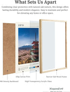 HesenDot Natural OAK Wood Framed Mount Fuji Wall Art, 12x16in Japanese Natural Scenery Canvas Wall Print, Classic Urban Landmark Wall Decor for Living Room, Bedroom,Office Gallery Set of 1