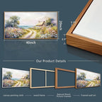 ZUITINGHUA Wood Framed Canvas Wall Art For Living Room Wall Decor For Bedroom Office Wall Decoration Country Road Landscape Paintings Farmhouse Pictures Artwork Room Aesthetic Home Decor 20x40 In