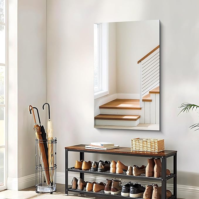 Frameless Mirror, 24x40 Inch Rectangle Bathroom Mirrors for Wall, Upgraded Shatterproof Large Vanity Mirror Over Sink with Polished Edge for Bathroom, Bedroom, Living Room and Entryway