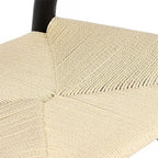 Tomile Solid Wood Wishbone Chair Y Chair Mid-Century Armrest Dining Chair, Hemp Seat (Ash Wood - Black with Natural seat.)