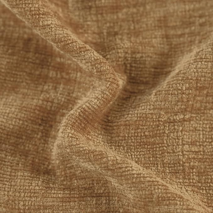 CaliTime Throw Pillow Covers Decorative 12 X 20 Inches Pack of 2 Cozy Chenille Cushion Cases for Couch Sofa Bed Living Room Home Apricot Brown