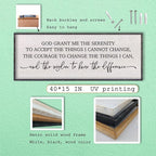 LuZhiQiang Serenity Prayer Bible Verse Sign Wall Decor God Grant Me Christian Inspiraional Quotes 40"×15" Wall Art for Living Room Bedroom (Black)